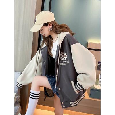 美HOG式棒高球服外套女20新款2学院风加厚美拉德棉衣服初中学生5