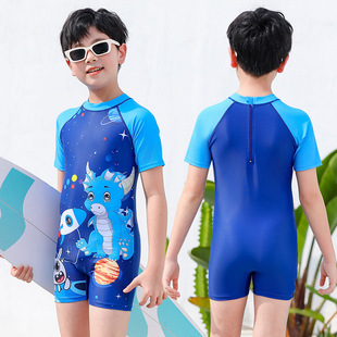 宝宝 2024新款 男童泳衣儿童连体套装 速干中大童游泳衣小童泳装
