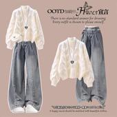 套头 韩系氛围感早秋穿搭白色针织毛衣女2025新款 秋季 流行风格