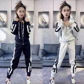 洋气连帽卫衣小脚长裤 欧洲站休闲运动服套装 女2025春秋新款