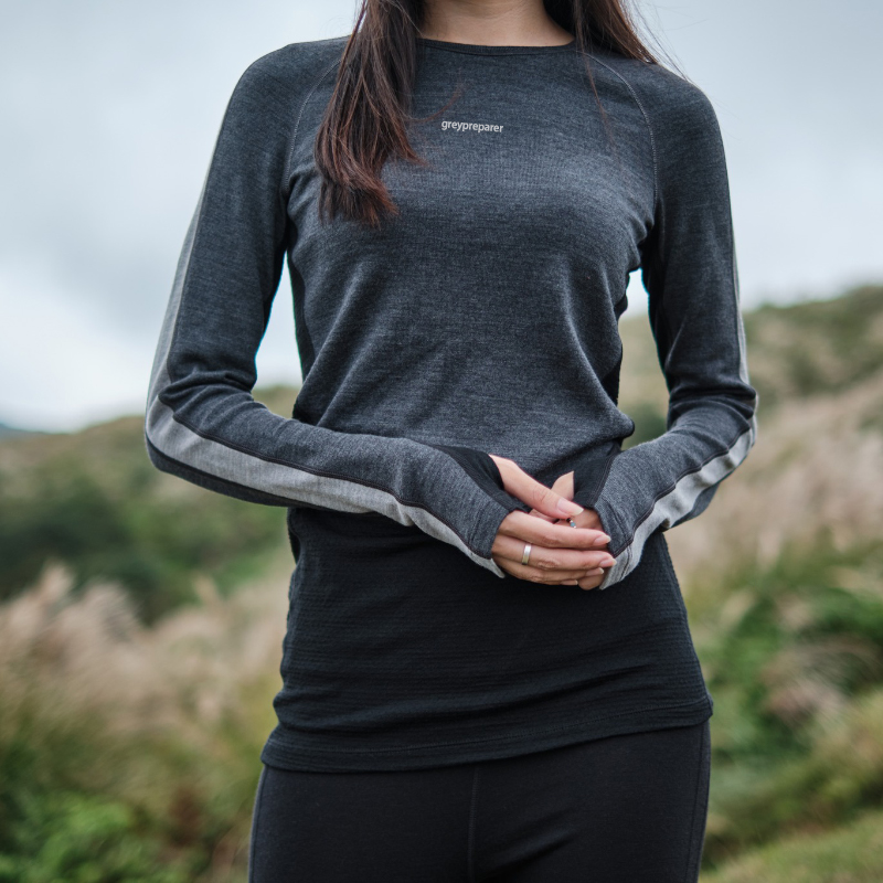 美利奴羊毛速干衣灰壳排汗