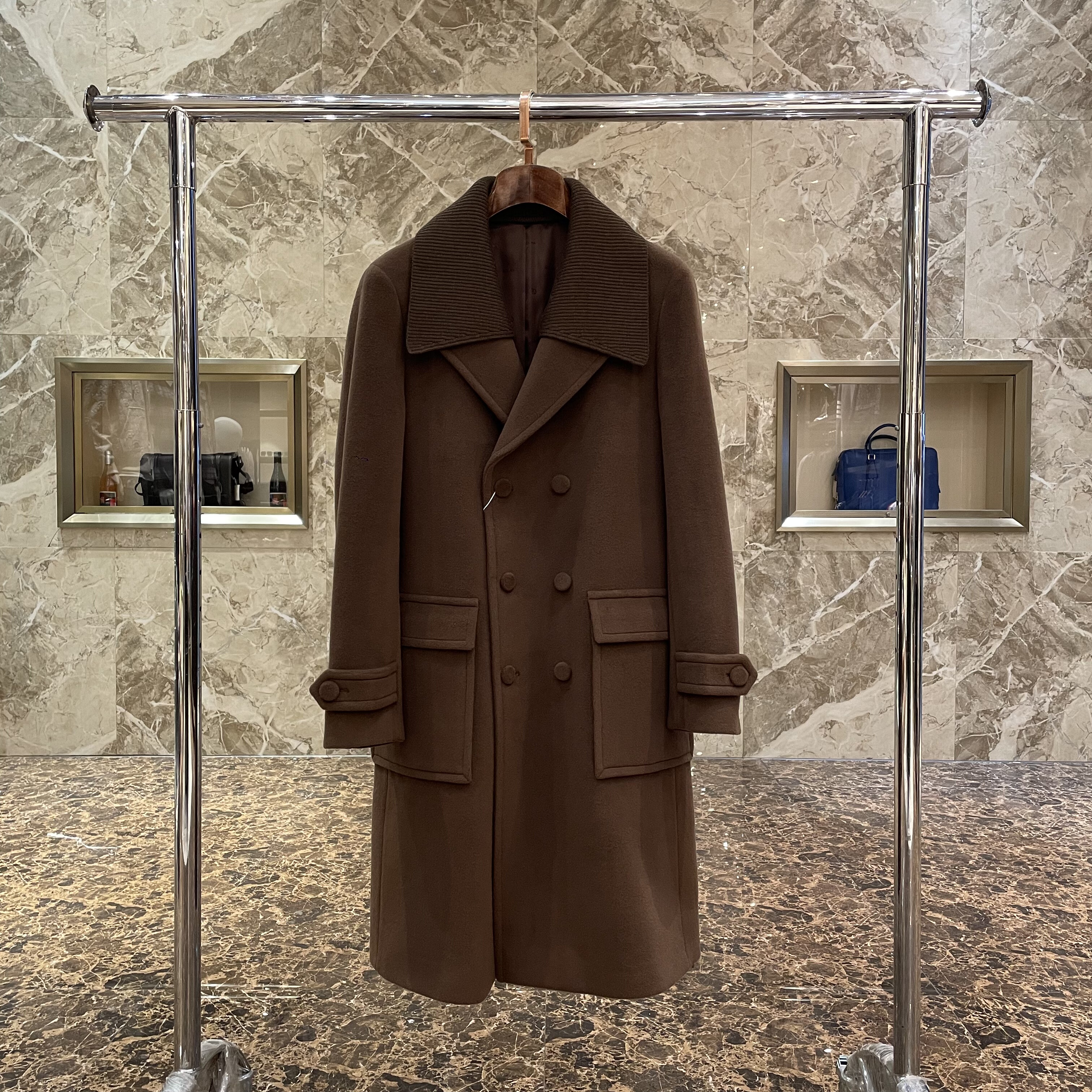 DOSERMO丹西摩男装2025冬季新款轻奢男长款羊毛大衣双排外套正品