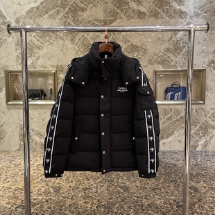 GFGEFEILU男装2025秋冬新款GF奢侈品男士连帽羽绒服厚款外套正品