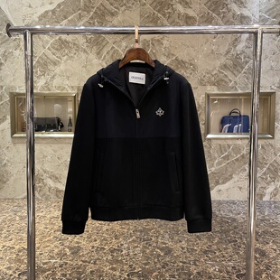 GFGEFEILU男装2025秋冬新款GF轻奢男士字母刺绣连帽夹克外套正品