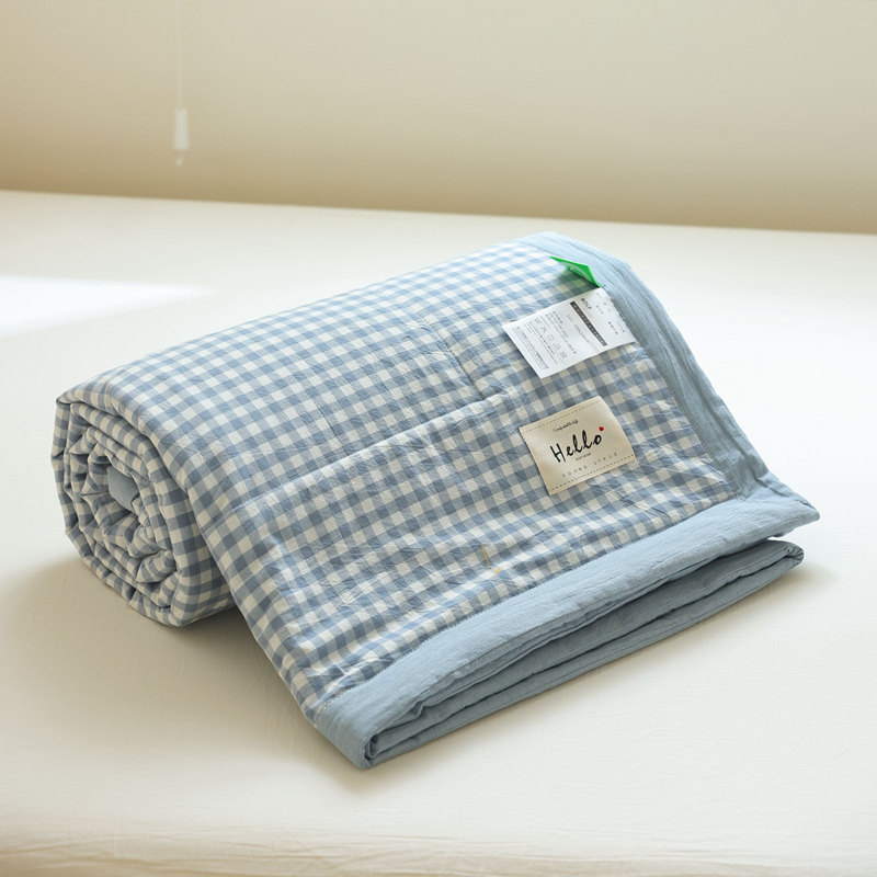 无印良品夏被全棉水洗棉薄被子纯棉夏凉被四件套空调被夏季可机洗