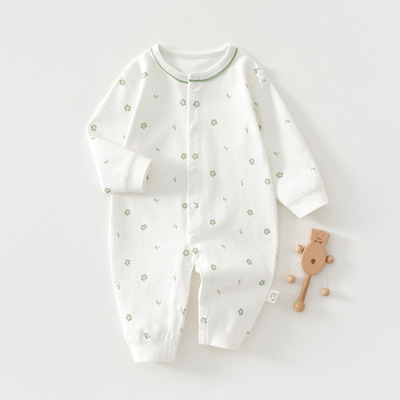 新生婴儿连体衣春秋季婴幼儿衣服纯棉打底睡衣男女宝宝哈衣爬爬服 — 3