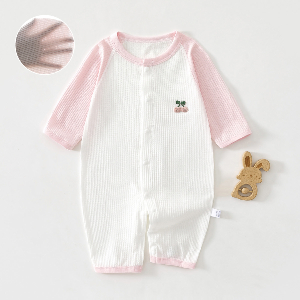 婴儿连体衣夏季超薄款提花男女宝连身衣/爬服/哈衣
