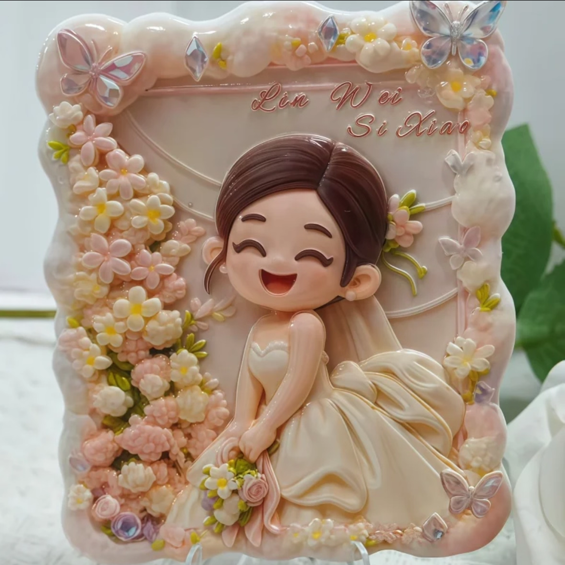 高端定制结婚礼物浮雕立体冰箱贴摆件新婚礼物纪念日生日礼物