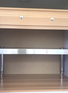 厨房不锈钢置物架一层微波炉分层橱柜隔层烤箱架收纳隔断台面垫高