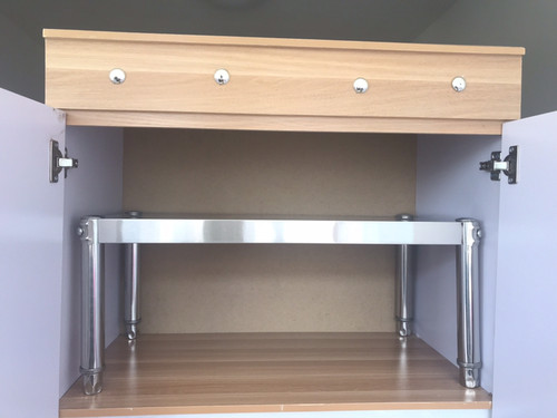 厨房不锈钢置物架一层微波炉分层橱柜隔层烤箱架收纳隔断台面垫高