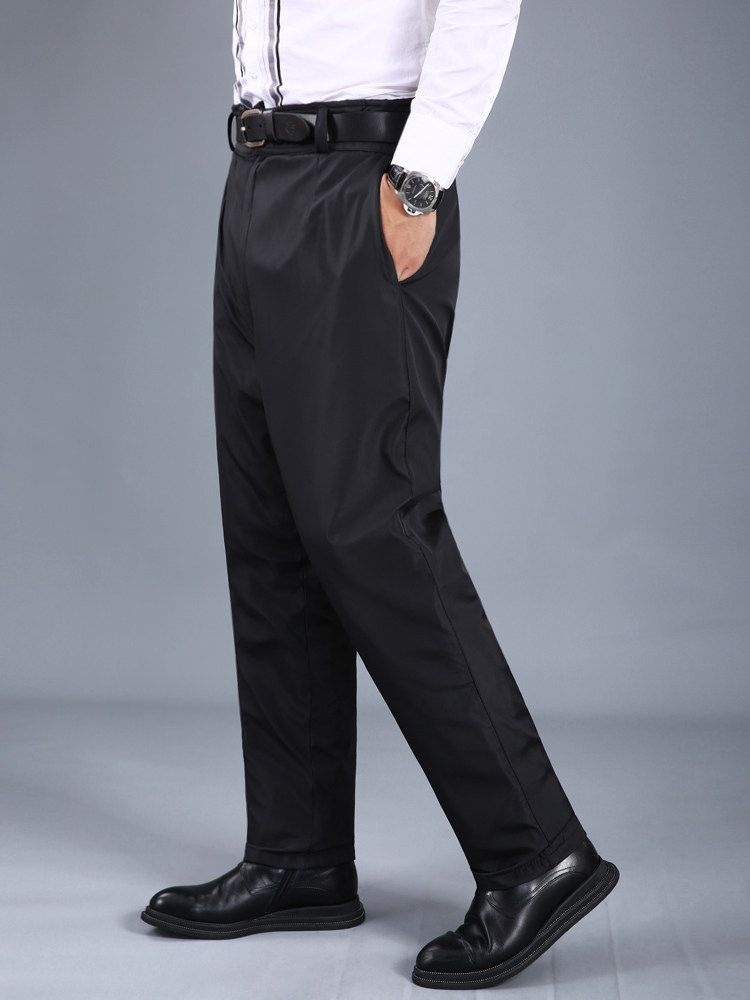 렉스 토끼 모피 원피스 가죽 바지 남성 벨벳 두꺼운 중년 및 노인 대형 가죽 코튼 바지 깊은 따뜻한 바지