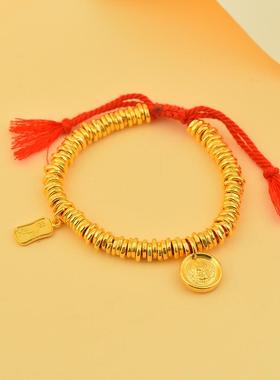 金包银盘缠手串金小碎金子手链