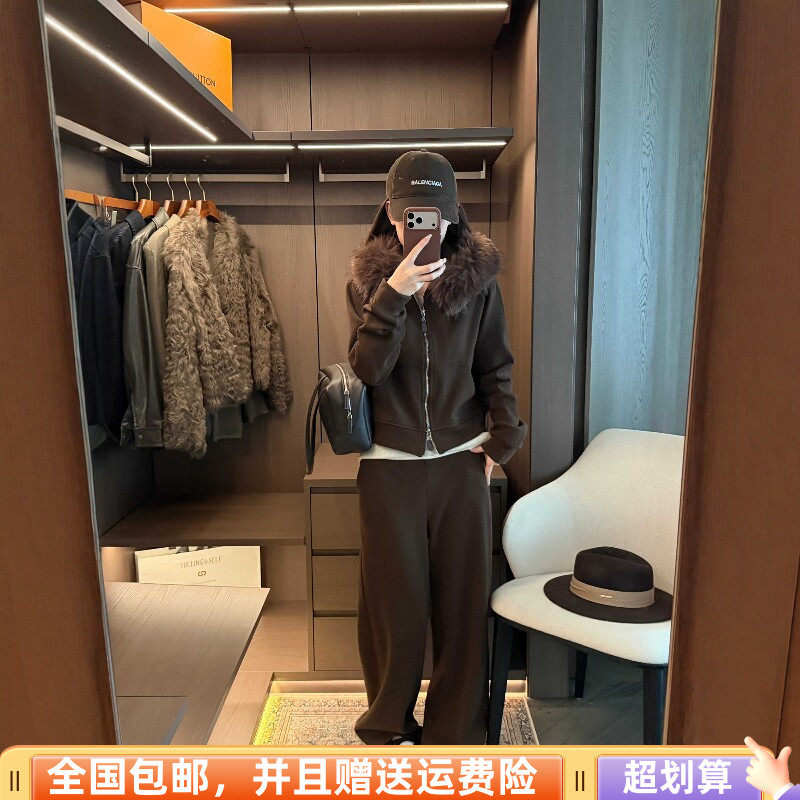 冬季加绒加厚显瘦卫衣裤两件套