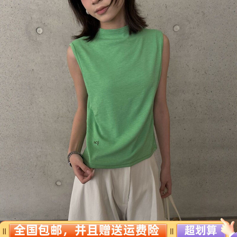 欧洲站2026春季新品休闲时尚百搭韩背心打底衫时尚糖果色减龄女潮