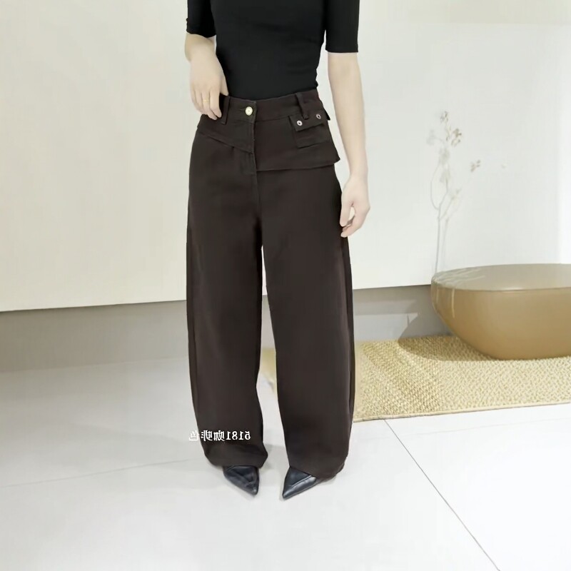 秋季韩版高腰显瘦直筒弯刀裤