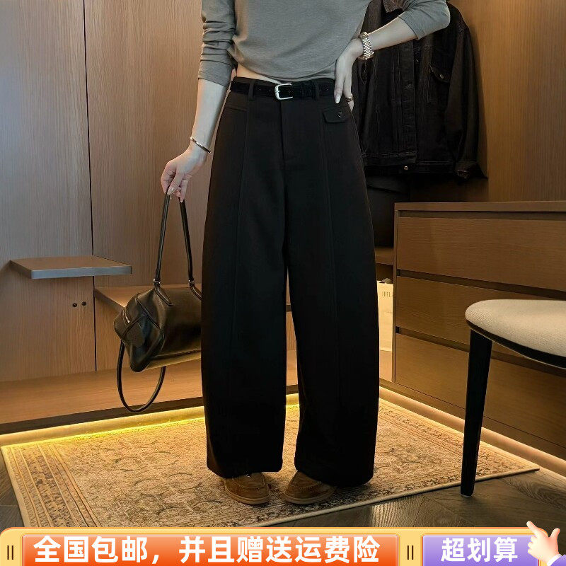 秋季韩版高腰显瘦直筒休闲裤女