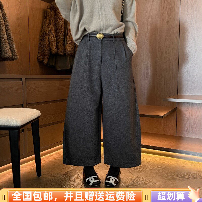 冬季加绒加厚高腰显瘦九分弯刀裤