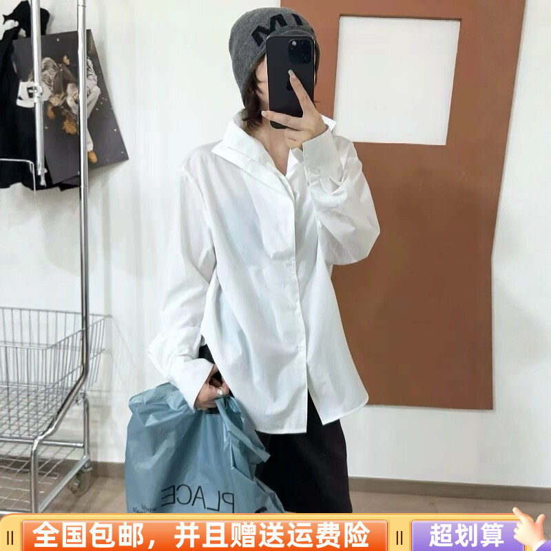 休闲立领加绒宽松荷叶边衬衫