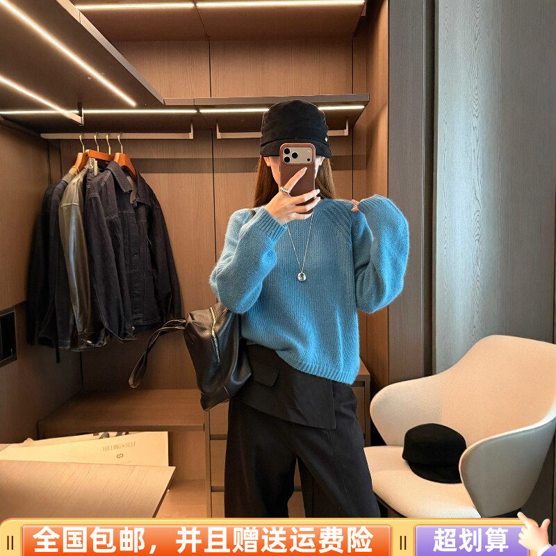 秋季宽松显瘦羊毛套头毛衣女