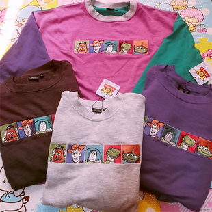 三眼仔长袖T恤玩具总动员宽松套头卫衣可爱圆领衣卡通上衣春秋款