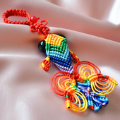 中国结 七彩金鱼小号挂件新年挂饰纯手工编织DIY材料包成品可定制