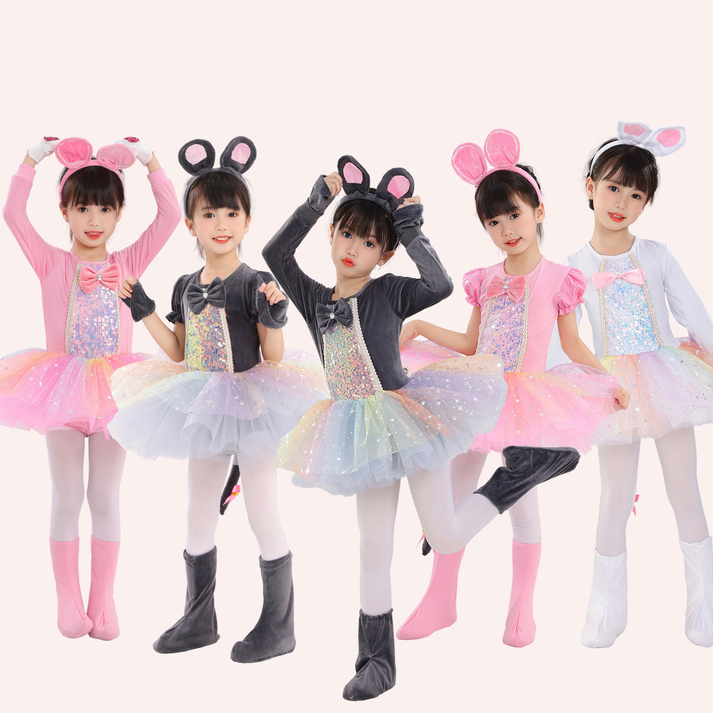 小老鼠演出服儿童老鼠嫁女舞台表演服猫鼠之夜蓬蓬裙卡通动物服装