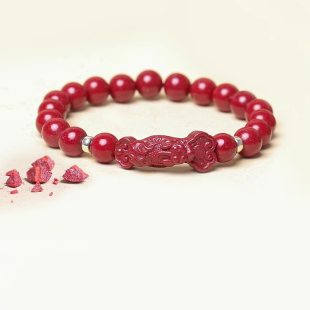 朱砂貔貅手链女官方旗舰店马朱砂朱砂珠男款正品手串手饰礼品礼物