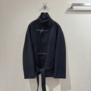 lem家aire牛角扣中长金敏喜同款 大衣秋冬廓形韩系双面绵羊毛呢外