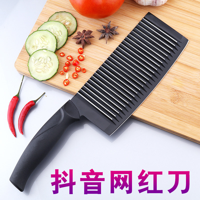 黑钢菜刀厨师专用切菜刀厨房家用超锋利快的切片刀不锈钢免磨厨刀_虎窝淘