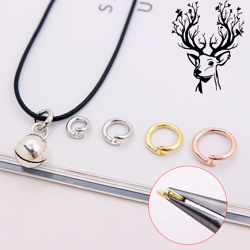 s925纯银半合开口圈专用链接闭