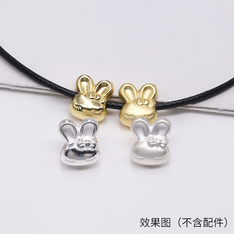 S925纯银立体本命年小兔子DIY饰品配件材料大耳害羞兔头隔珠吊坠,饰品/流行首饰/时尚饰品新,其他DIY饰品配件,淘宝优惠券,粉丝福利购,淘宝优惠卷