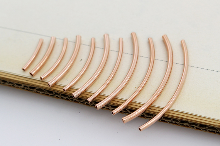 S925纯银镀玫瑰金空心管子DIY配件手链配饰光面银管子弯管