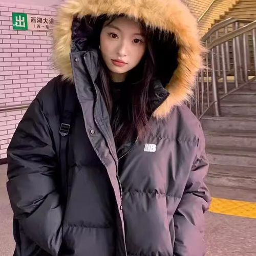 美式炸街贴标面包服加厚棉衣ins