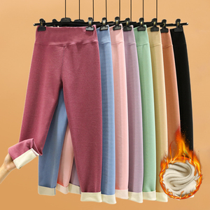 秋冬蚕丝德绒高腰打底裤女士发热衬裤保暖裤加绒加厚修身内穿秋裤