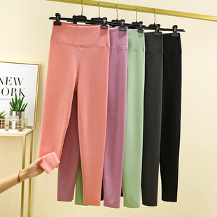 高腰双面德绒打底裤女士秋冬无痕内穿加厚秋裤加绒衬裤保暖裤棉裤