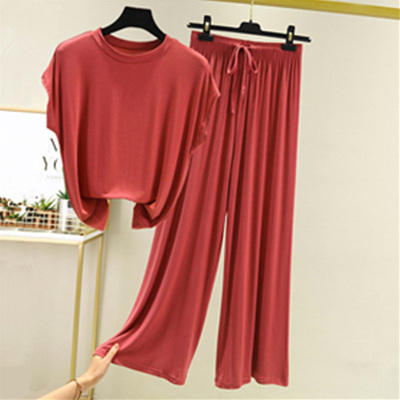 莫代尔无袖套装薄款休闲家居服