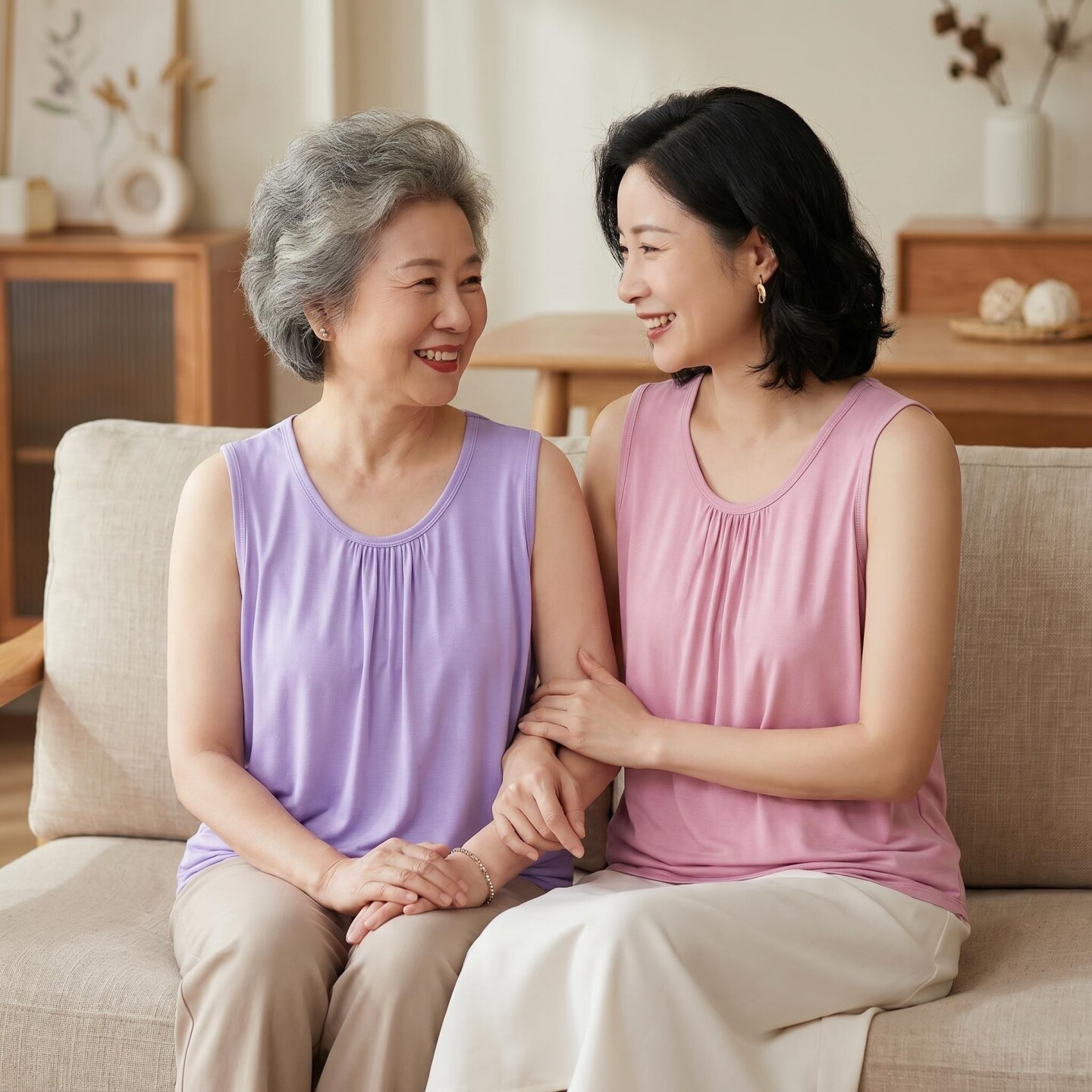 夏季莫代尔宽松吊带背心女妈妈装大码无袖打底衫内搭薄款外穿上衣