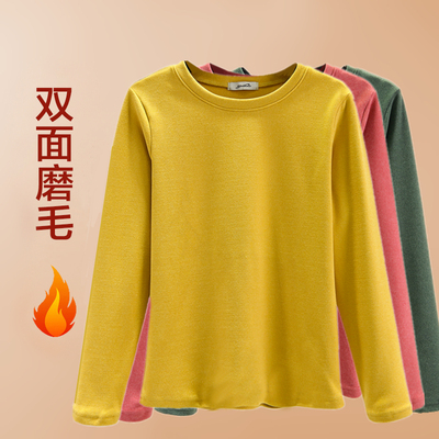 秋冬加厚德绒女长袖发热保暖