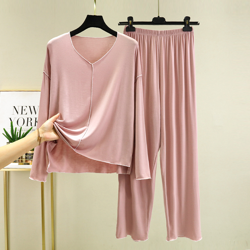女莫代尔V领家居服睡衣