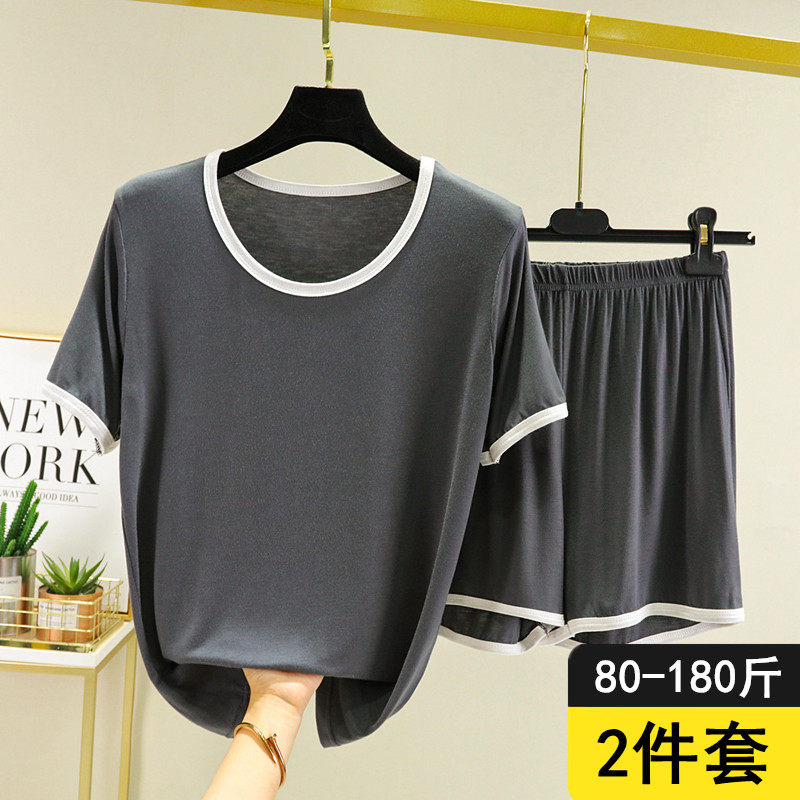 莫代尔短袖T恤女夏薄款两件套睡衣大码宽松上衣居家短裤休闲套装,女装/女士精品,T恤,淘宝优惠券,粉丝福利购,淘宝优惠卷