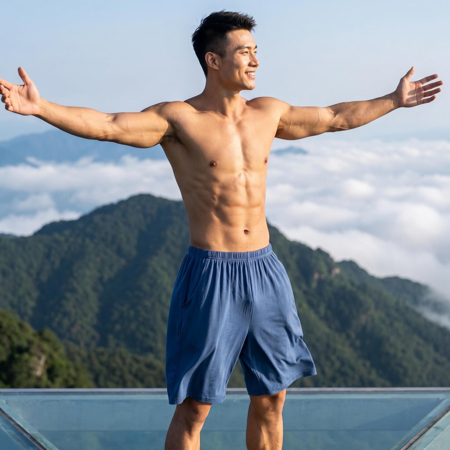 夏季莫代尔男士短裤大码宽松薄款五分裤睡裤外穿高腰运动裤休闲裤