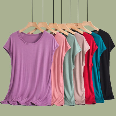 短袖韩版薄款纯色莫代尔女士