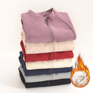 秋冬加绒立领拉链马夹女士加绒加厚保暖内搭无袖大码坎肩防风马甲