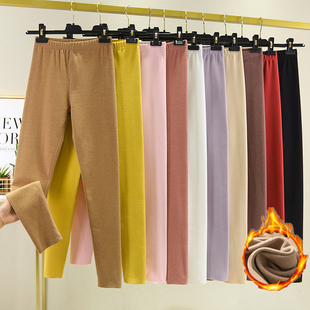保暖裤 无痕贴身德绒打底裤 加厚双面绒紧身长裤 加绒棉秋裤 女秋冬季