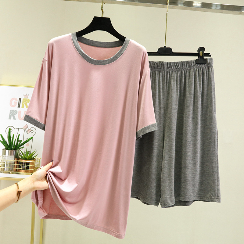 女士莫代尔拼色家居服套装厂家直销