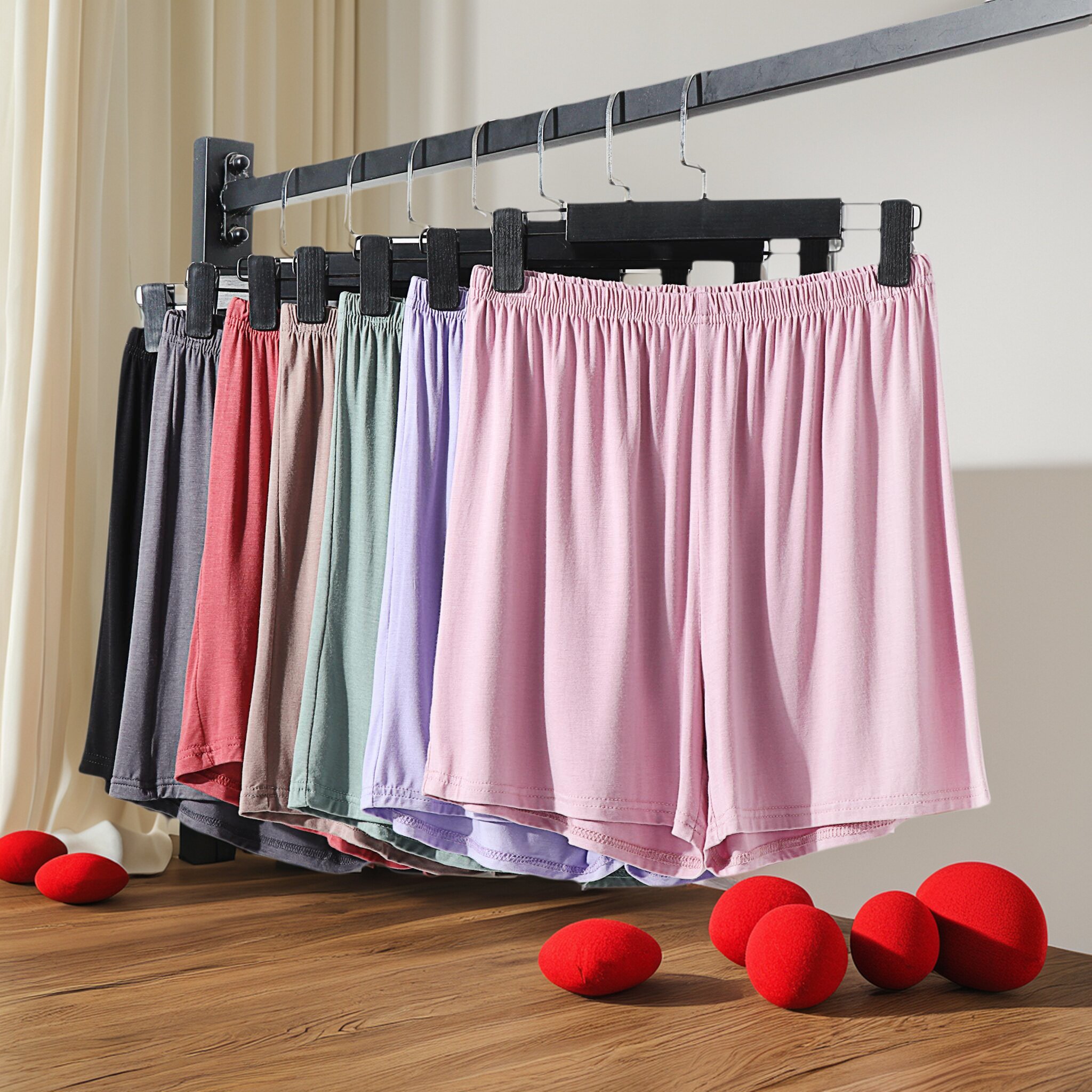 凉感短裤女夏季大码莫代尔外穿休闲裤薄款宽松阔腿裤纯色家居睡裤