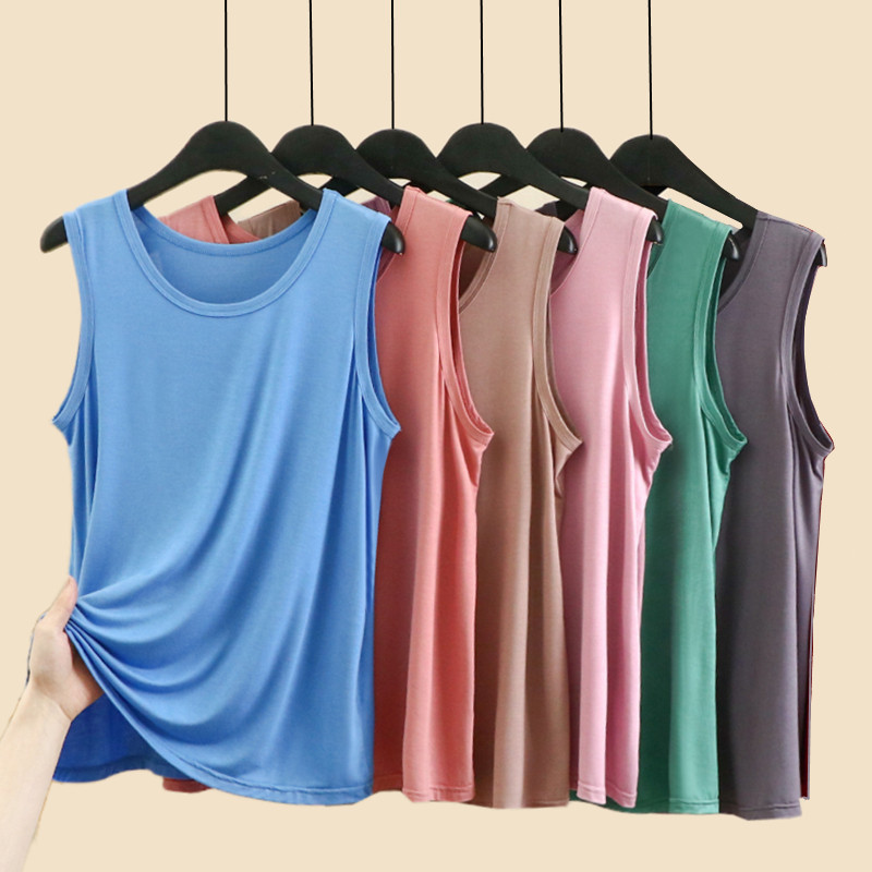 大码莫代尔背心女2023年夏季新款无袖圆领内搭吊带纯色打底衫上衣 - 淘宝联盟商品