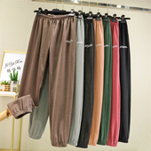 长裤 秋冬可外穿薄款 德绒家居裤 显瘦宅宅裤 加绒休闲裤 女宽松小脚裤