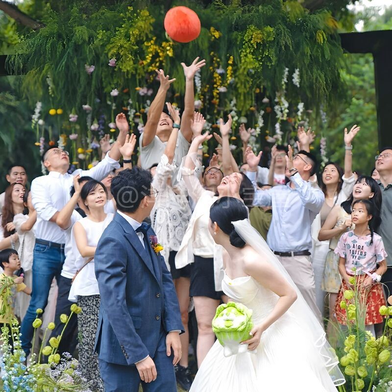 生菜玩偶好事发生柿子公仔结婚手捧花婚庆抛洒娃娃毛绒伴手礼道具