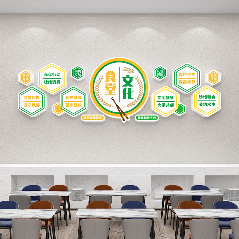 节约粮食标语食堂文化墙贴纸学院幼儿园墙面装饰宣传标语光盘行动